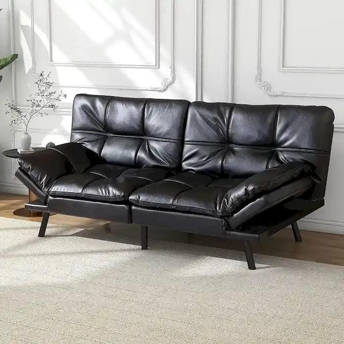Upholstered Convertible Folding Futon Sofa Bed for Compact Living Spaces