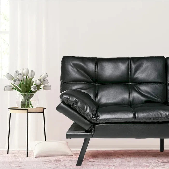 Upholstered Convertible Folding Futon Sofa Bed for Compact Living Spaces