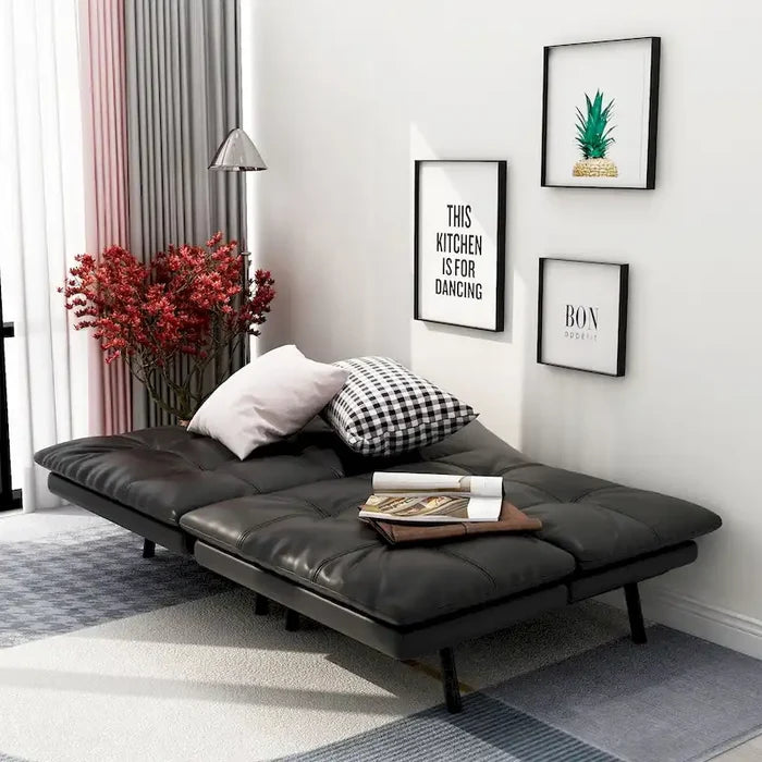 Upholstered Convertible Folding Futon Sofa Bed for Compact Living Spaces