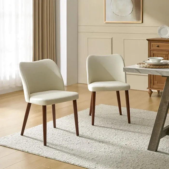 Upholstered Solid Wood Dining Chair Set of 2
