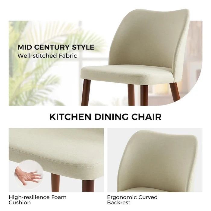 Upholstered Solid Wood Dining Chair Set of 2