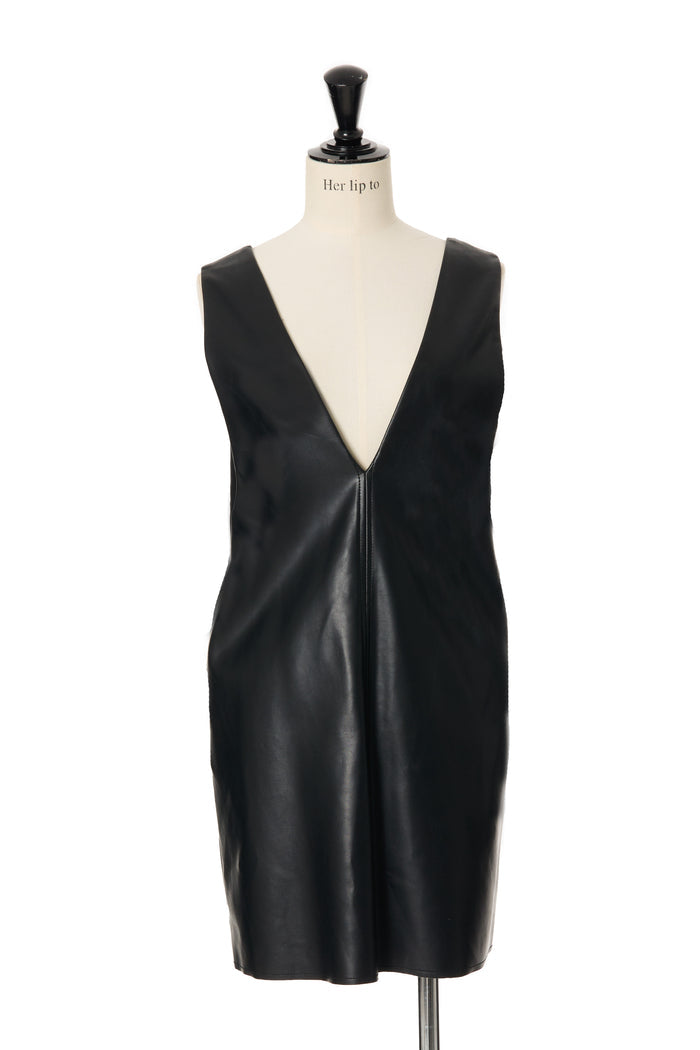 Vegan Leather Jumper Dress
