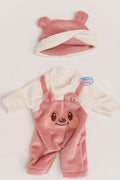 Velvet Overall & Hat Set for 10–13" Dolls (front view) — Little Mamas Nursery