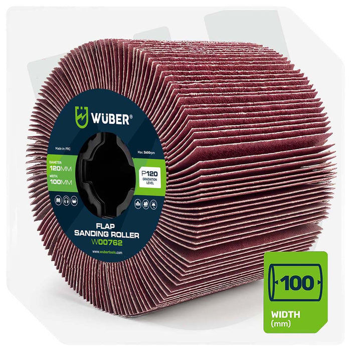 Wałek do satyniarki ściernica listkowa 120x100x19 mm P120 WUBER