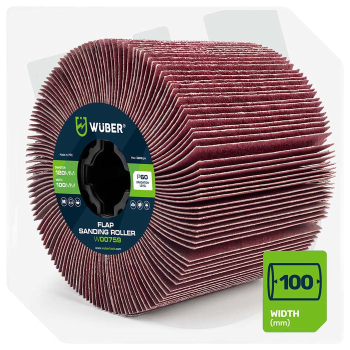 Wałek do satyniarki ściernica listkowa 120x100x19 mm P60 WUBER