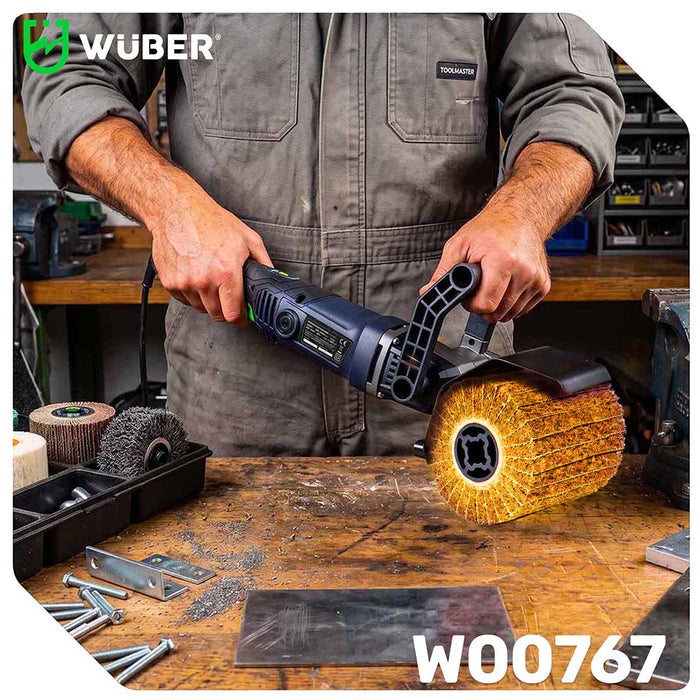 Wałek do satyniarki włóknina ścierna 120x100x19 mm włóknina szlifierska P120 WUBER