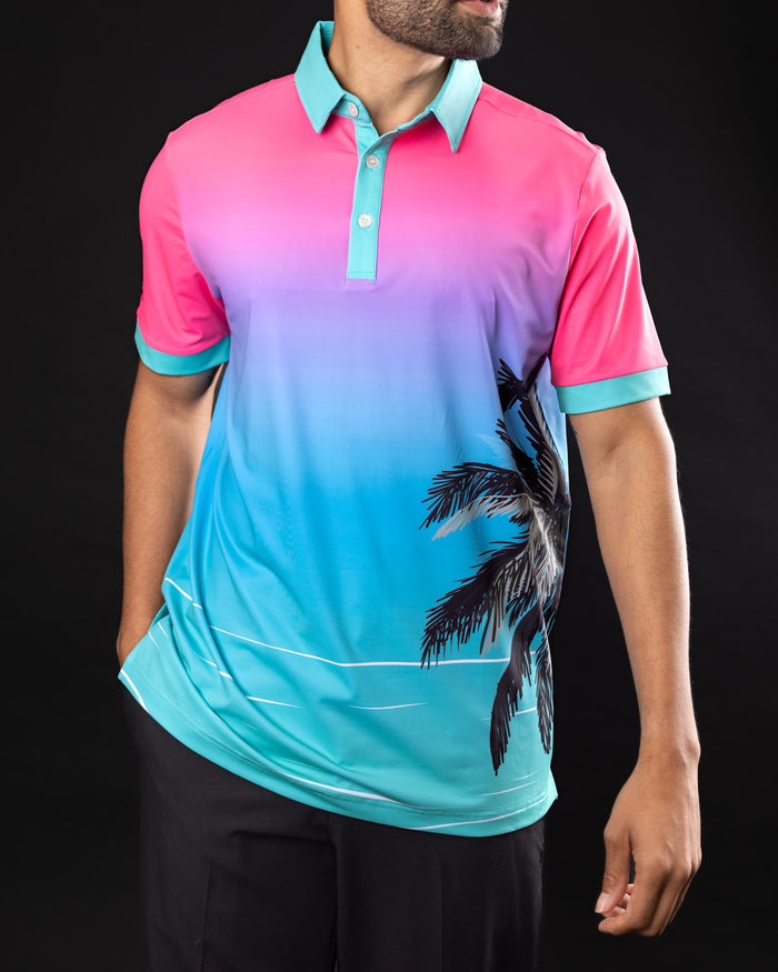 West Palm Neon Gradient Golf Polo