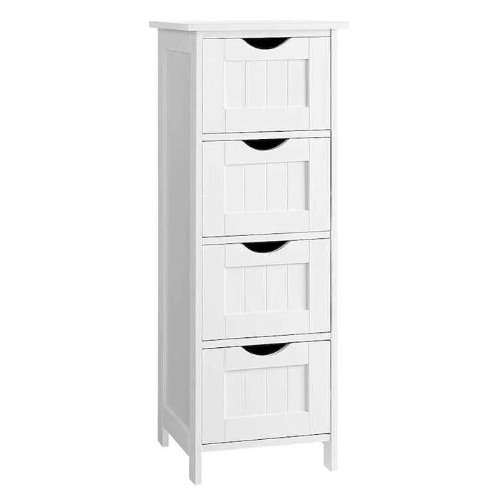 White Bathroom Storage Cabinet Freestanding with Drawers