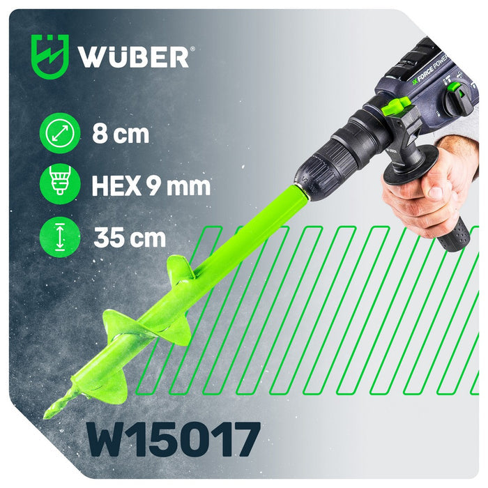 Wiertło ogrodowe na wkrętarkę 80x350 mm WUBER