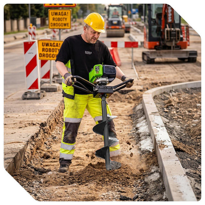 Wiertnica spalinowa do gleby ziemi świder 2 KM z przedłużką +3 wiertła WUBER