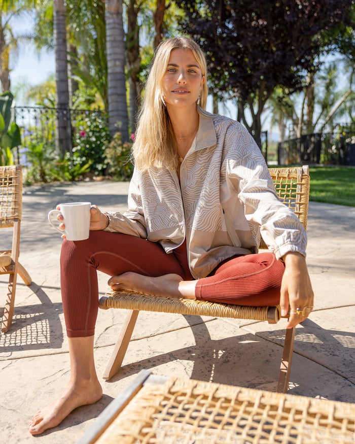 Latte Cream Women's zip Jacket | Sunday Swagger
