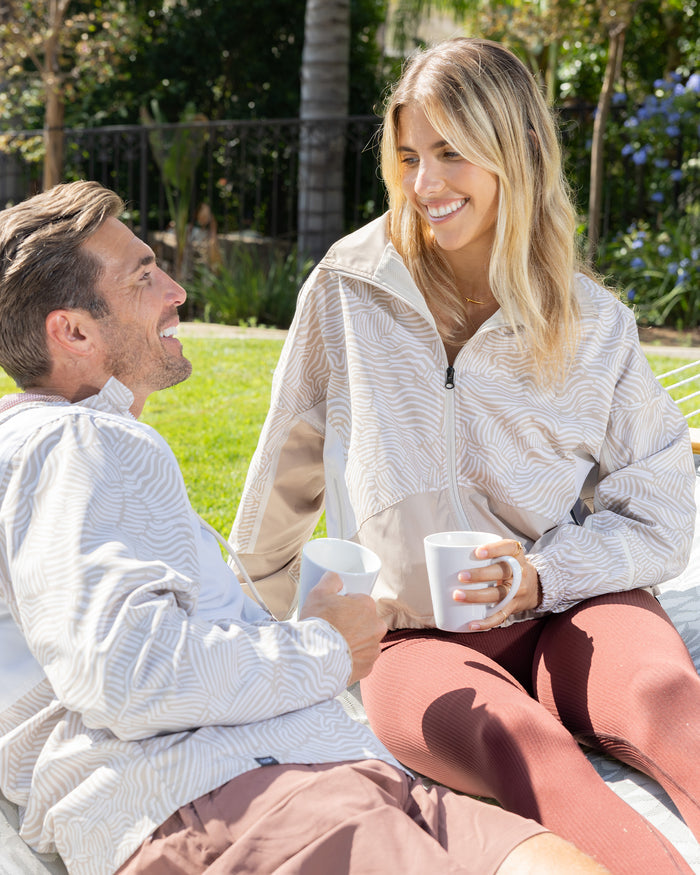 Latte Cream Women's zip Jacket | Sunday Swagger