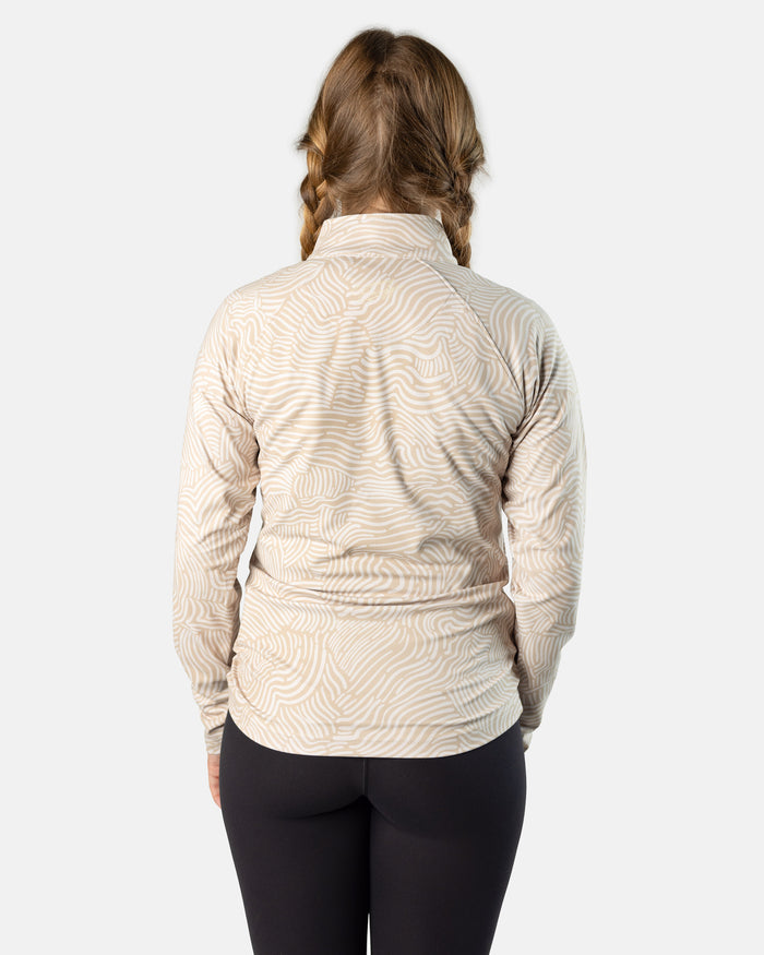 Latte cream women's golf quarterzip outerwear | Sunday Swagger
