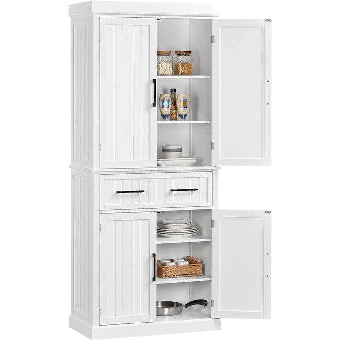 Yaheetech Wooden Kitchen Pantry Storage Cabinet with Doors and Shelves