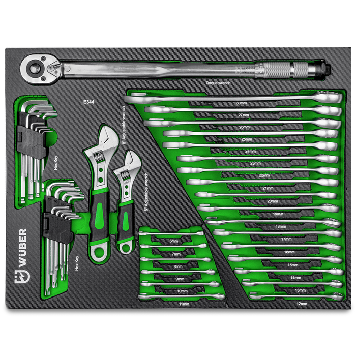 Zestaw kluczy wkład do szuflady 44 elementy klucz 1/2" 210 Nm Torx Imbus WUBER