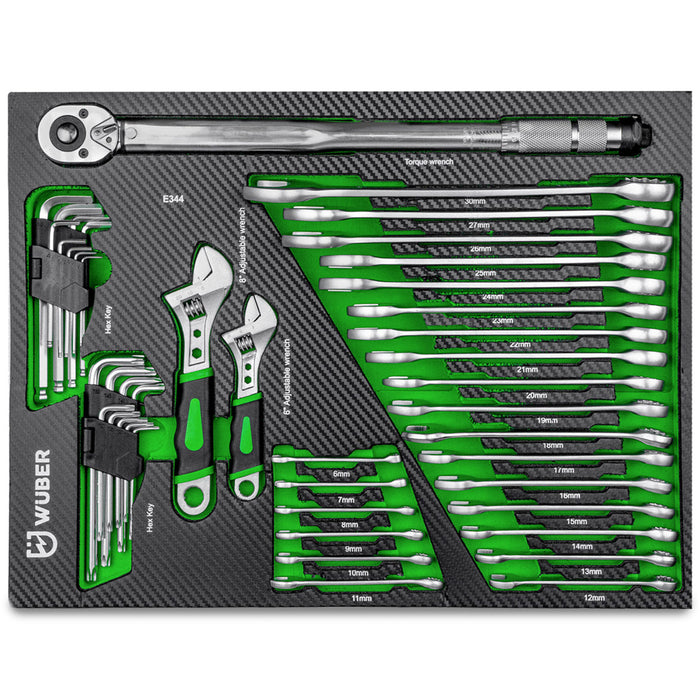 Zestaw kluczy wkład do szuflady 44 elementy klucz 1/2" 210 Nm Torx Imbus WUBER